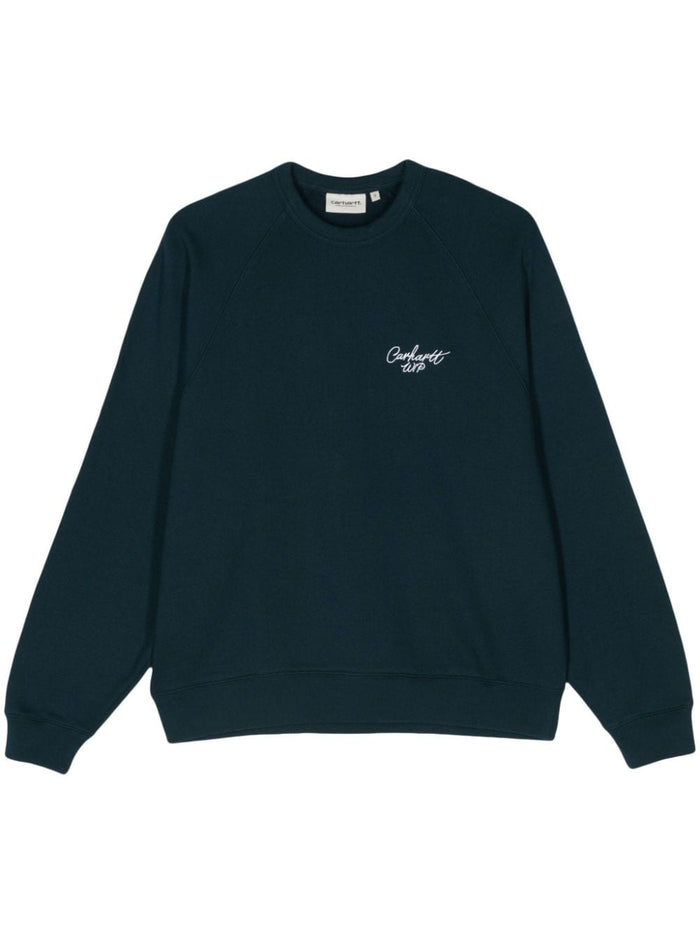 Carhartt WIP Felpa Blu Donna Girocollo Logo Signature 1