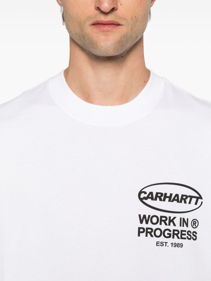 Carhartt T-shirt Bianco Uomo Stampa Work in Progress 4