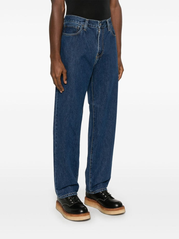 Carhartt WIP Jeans Blu Uomo Aaron Lavaggio Scuro 2