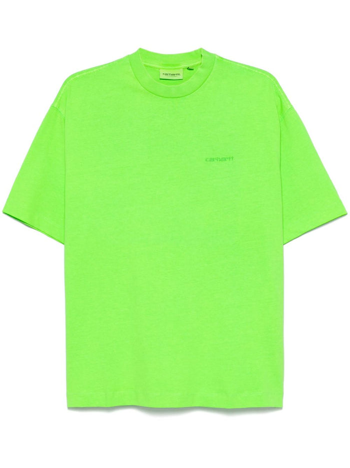 Carhartt Wip Donna T-shirt Verde Motivo Micro Logo 1