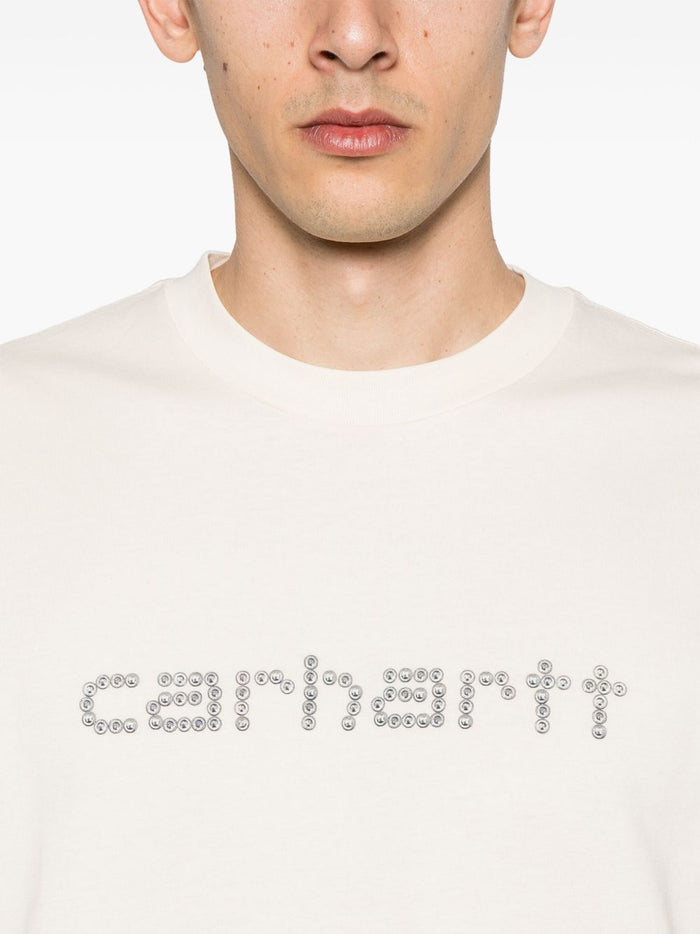 Carhartt Wip T-shirt Bianco Uomo Logo Strass 3