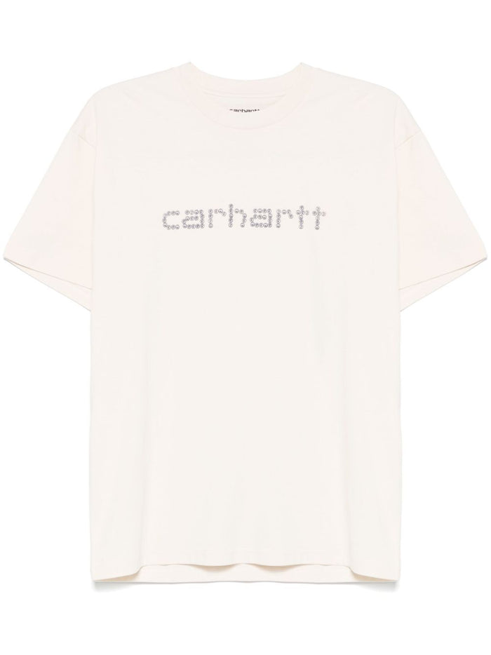 Carhartt Wip T-shirt Bianco Uomo Logo Strass 4