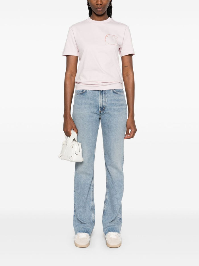 Carhartt Wip Donna T-shirt Rosa Stampa Logo 2