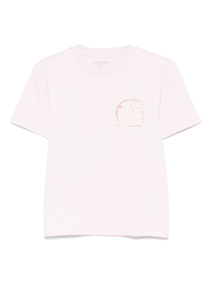 Carhartt Wip Donna T-shirt Rosa Stampa Logo 5