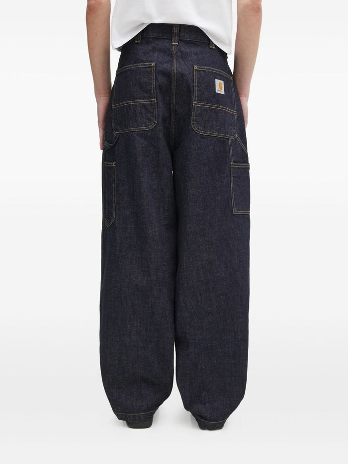 Carhartt Wip Wide Pant Uomo Jeans Blu Gamba Ampia 4