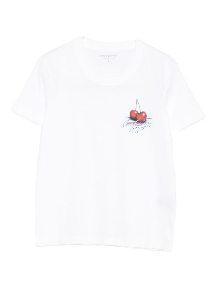 Carhartt Wip T-shirt Donna Bianco Ciliegie 1
