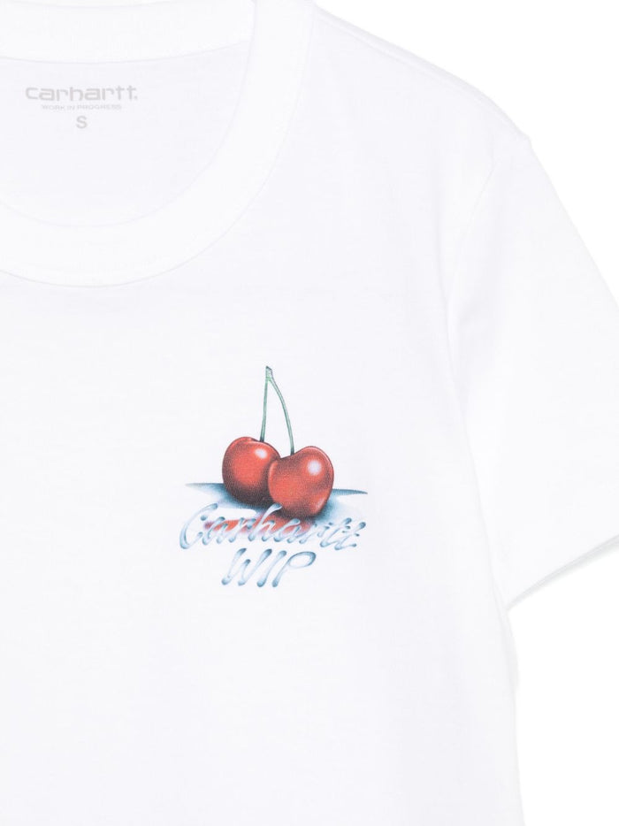 Carhartt Wip T-shirt Donna Bianco Ciliegie 3