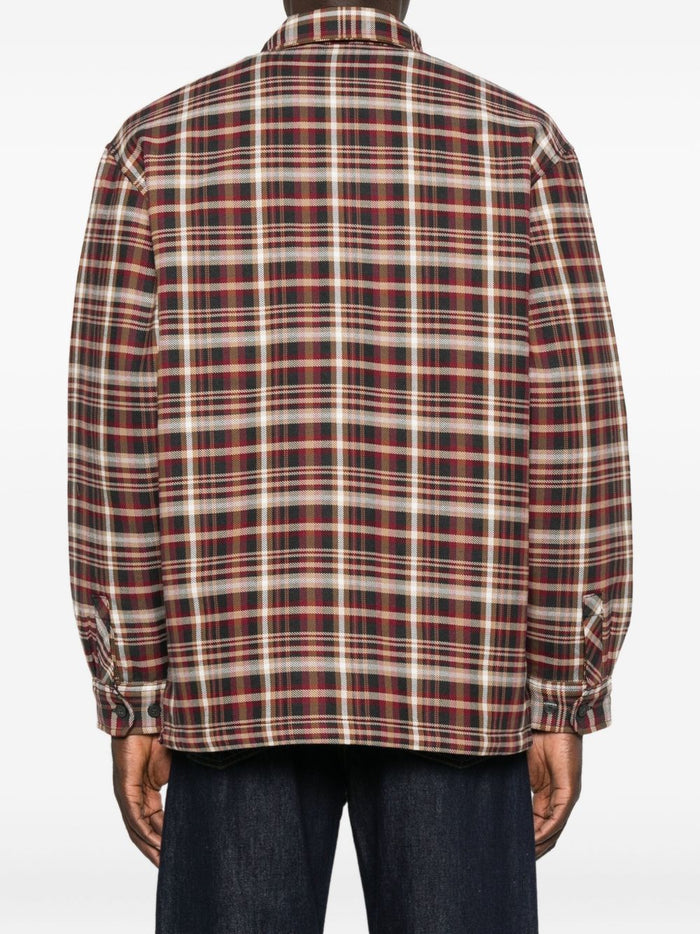 Carhartt WIP L/S C-Logo Uomo Camicia Bordeaux Check 5