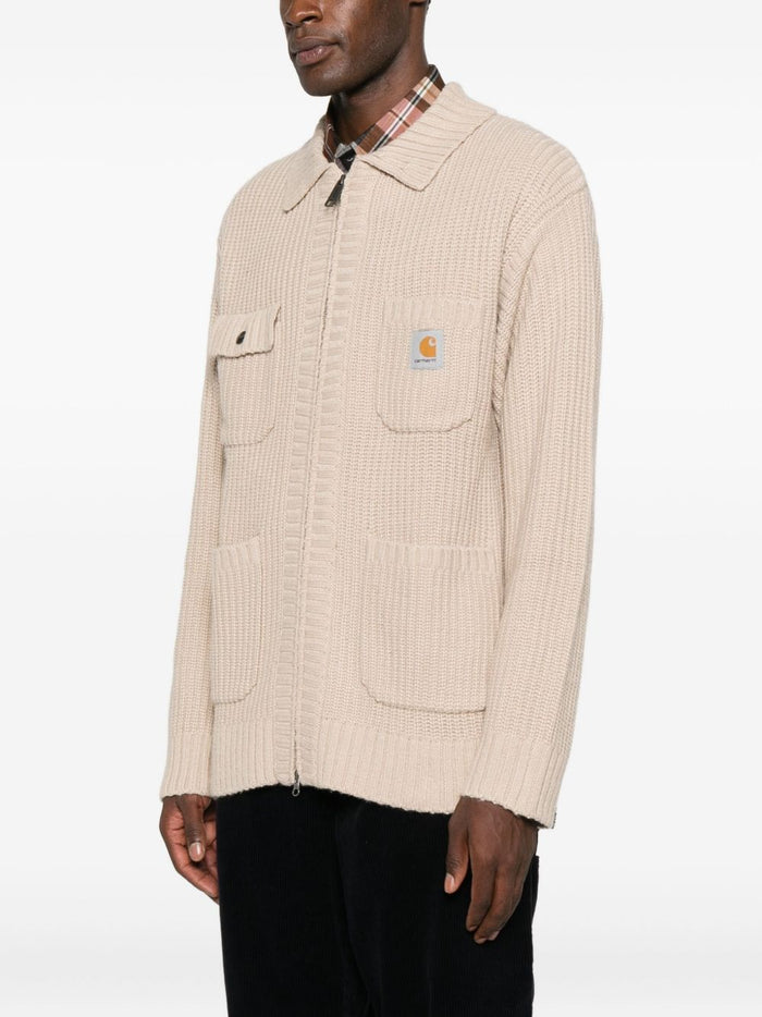 Carhartt Wip Giubbotto-Cardigan Beige Uomo a Coste 1
