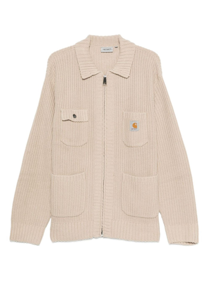 Carhartt Wip Giubbotto-Cardigan Beige Uomo a Coste 5