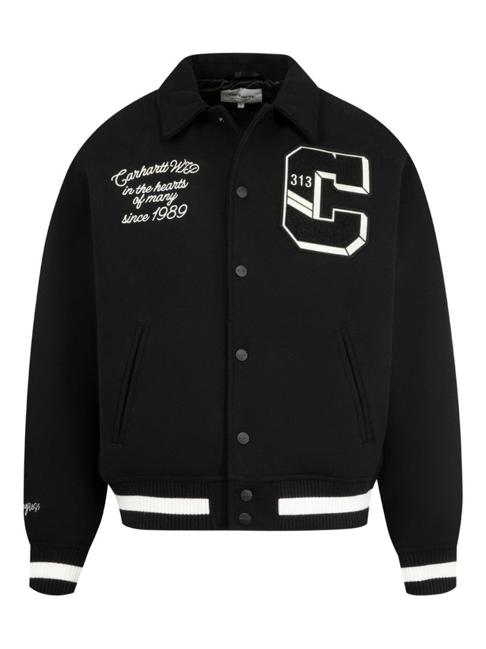 Carhartt Wip Giubbotto Nero Uomo World Class Varsity 1