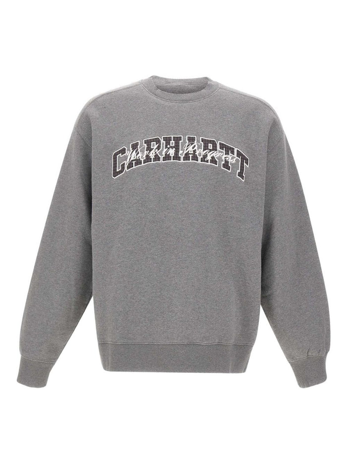 Carhartt Wip Felpa Grigio Uomo Girocollo con Logo 1