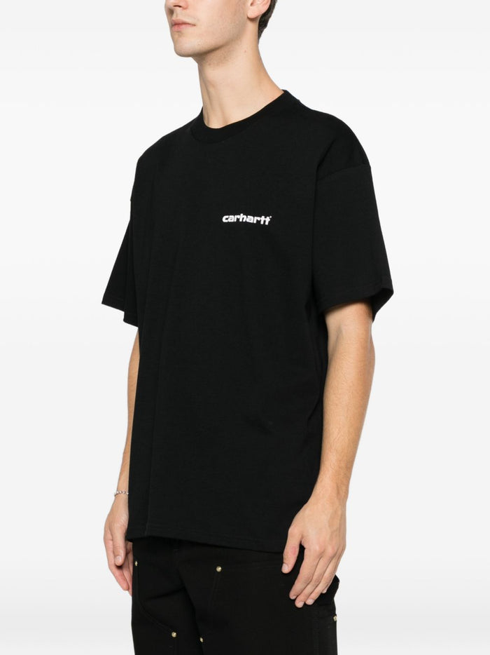 Carhartt Wip T-shirt Nero Uomo Stampa Righe Posteriori 2