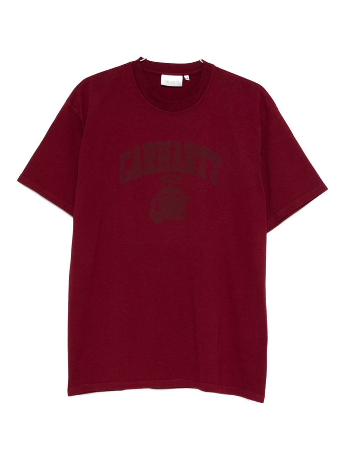 Carhartt Wip T-shirt Rosso Uomo Logo Tono su Tono 5