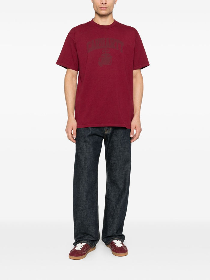 Carhartt Wip T-shirt Rosso Uomo Logo Tono su Tono 2