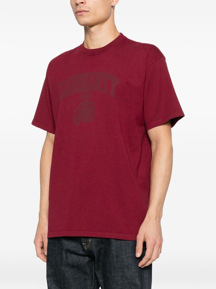 Carhartt Wip T-shirt Rosso Uomo Logo Tono su Tono 1