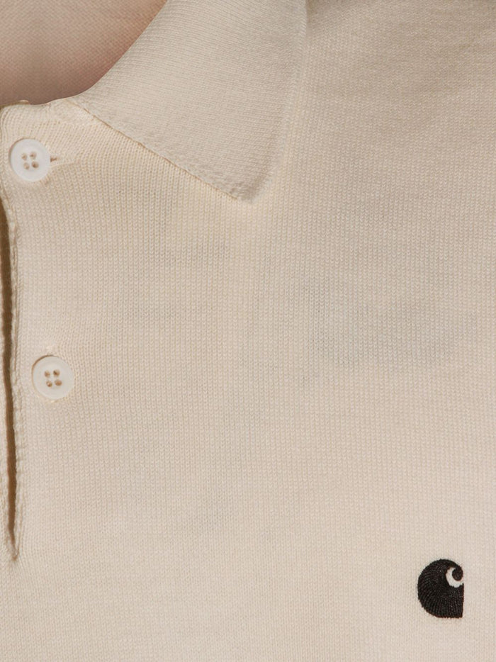 Carhartt Wip Polo Micro Ricamo Uomo Beige 5