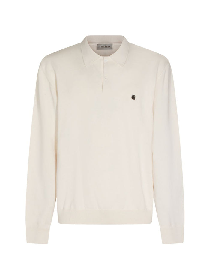 Carhartt Wip Polo Micro Ricamo Uomo Beige 1
