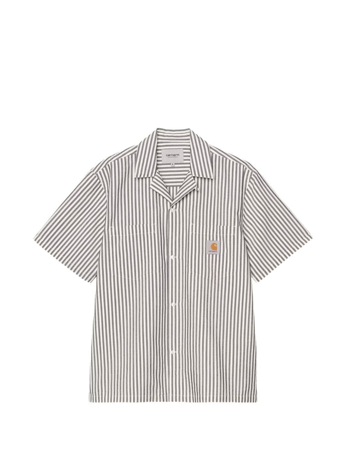 Carhartt Wip Camicia Leavel Uomo Bianco-Nero 1