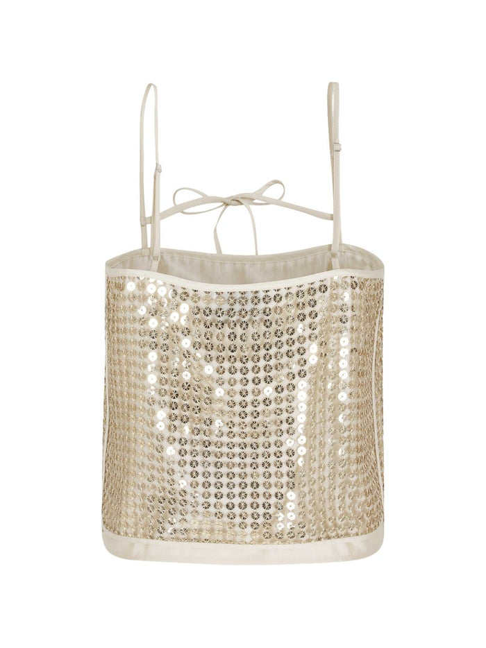 Isabelle Blanche Top Oro Donna 2