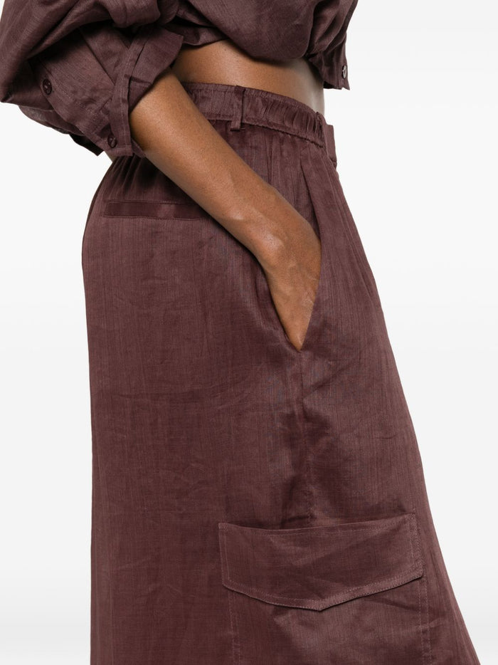 Isabelle Blanche Pantalone Cargo Donna Marrone 4