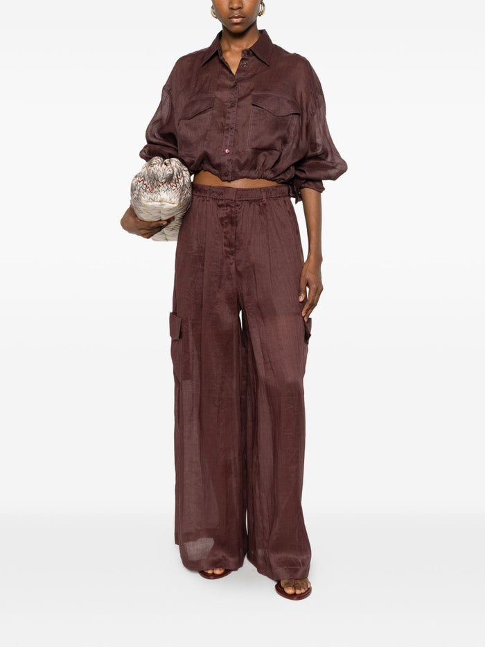 Isabelle Blanche Pantalone Cargo Donna Marrone 2