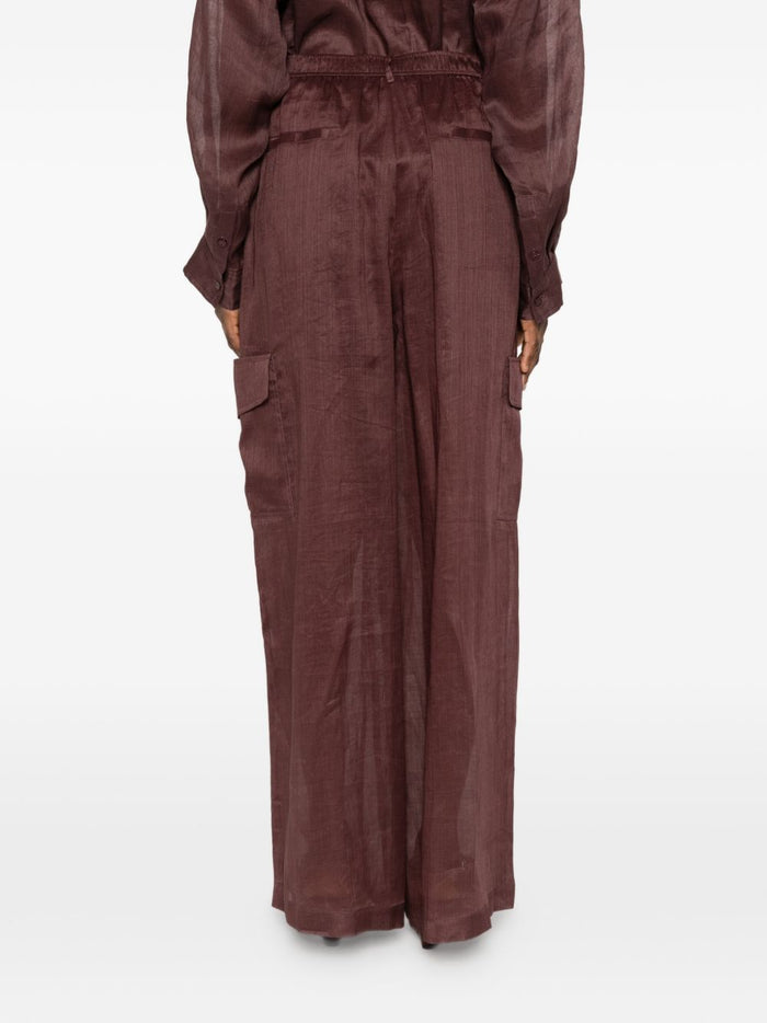 Isabelle Blanche Pantalone Cargo Donna Marrone 3