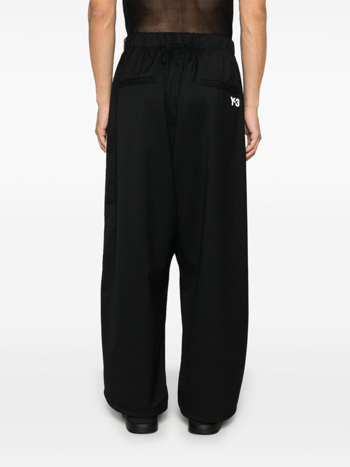 Y-3 Pantalone Nero Uomo Gamba Ampia 3