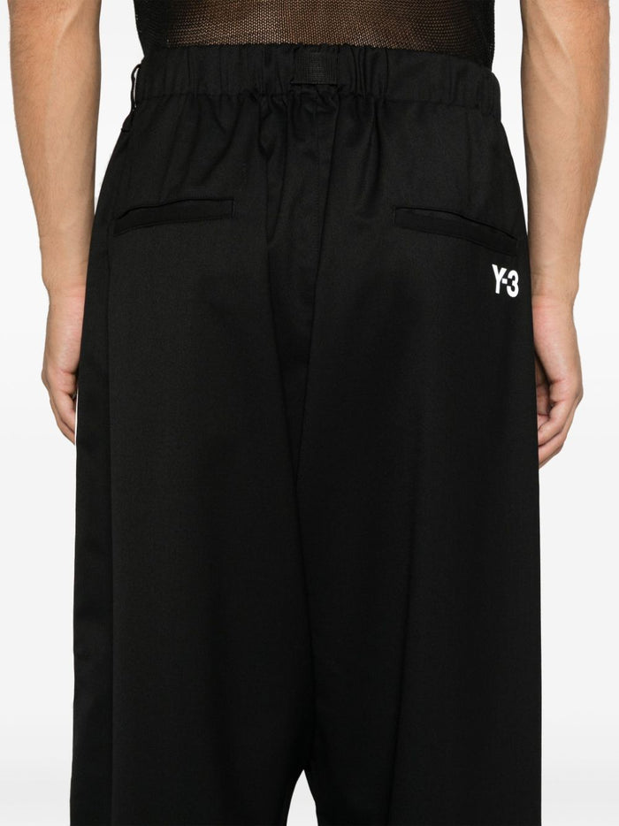 Y-3 Pantalone Nero Uomo Gamba Ampia 4