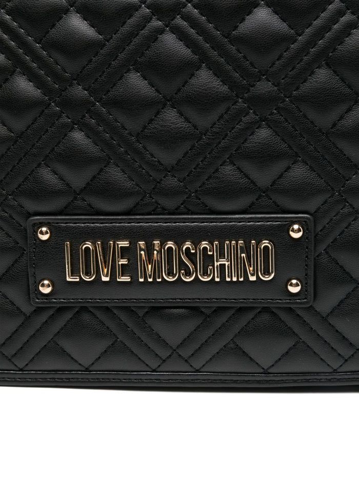 Love Moschino Donna Borsa Nero Placca Logo 3