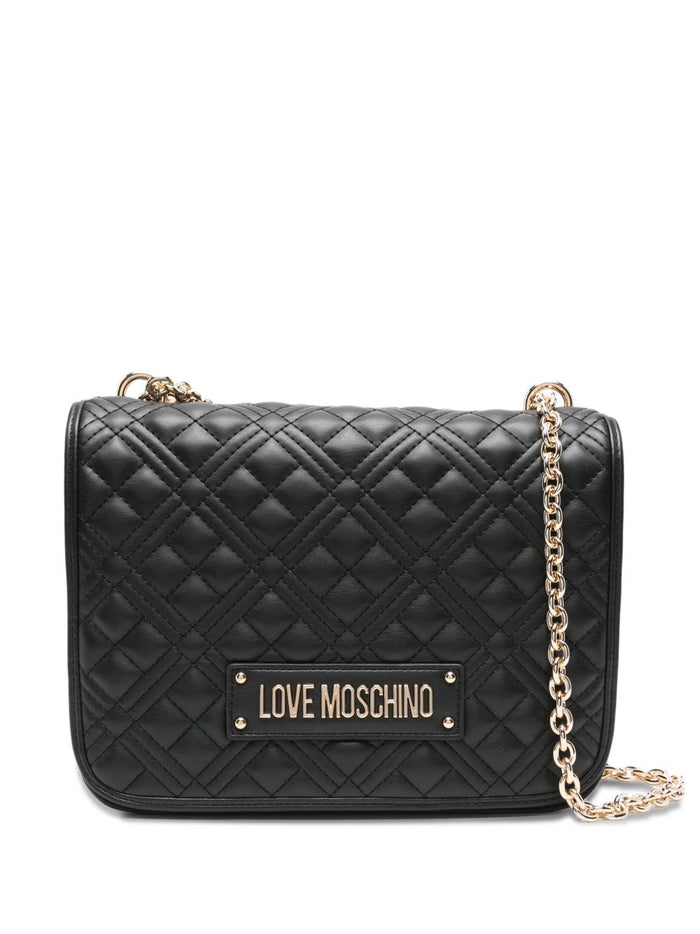 Love Moschino Donna Borsa Nero Placca Logo 1