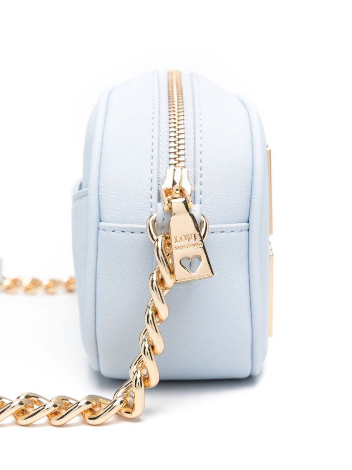 Love Moschino Donna Borsa Azzurro Logo Dorato 5