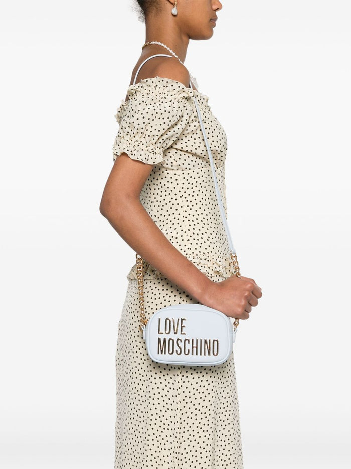 Love Moschino Donna Borsa Azzurro Logo Dorato 2