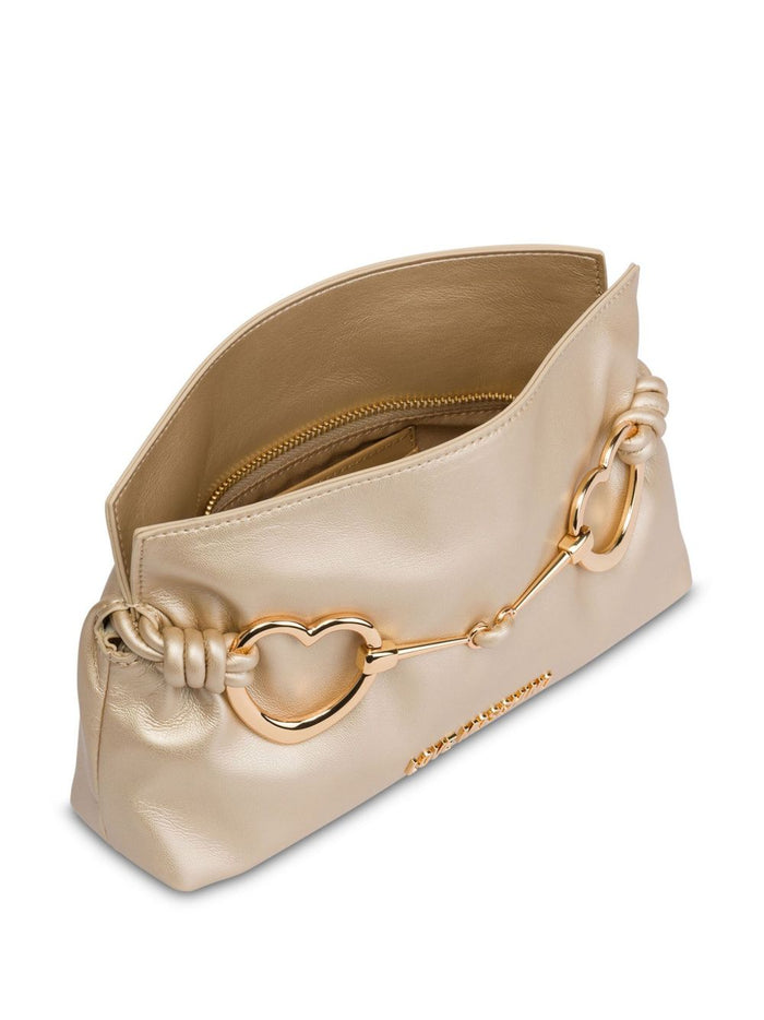 Love Moschino Hearts Donna Borsa Beige Effetto Metallizzato 2