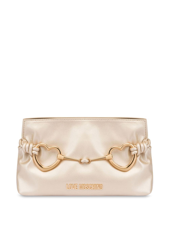 Love Moschino Hearts Donna Borsa Beige Effetto Metallizzato 1