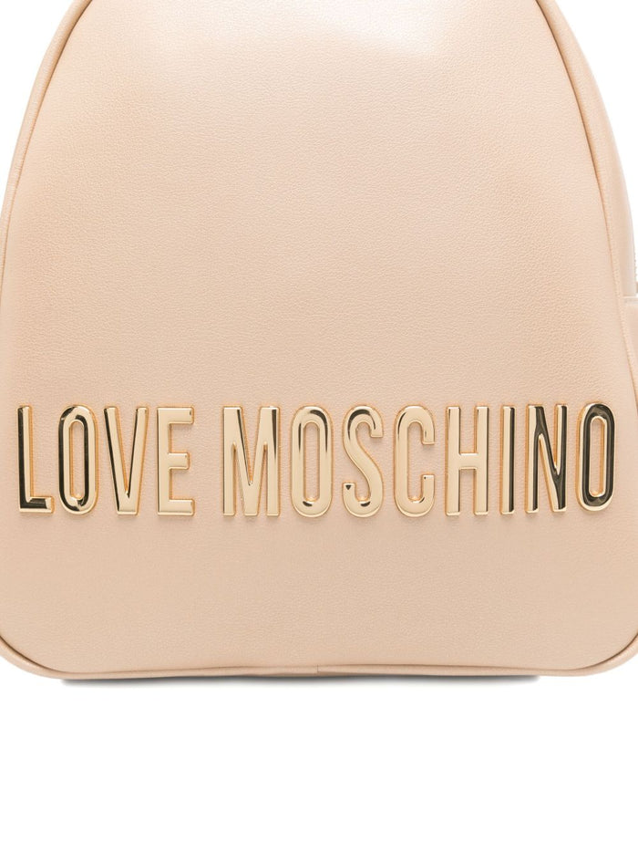 Love Moschino Donna Zaino Beige Logo Lettering 4