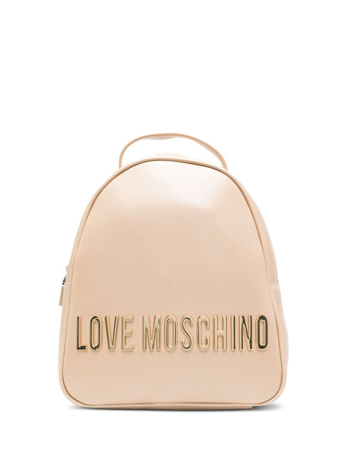 Love Moschino Donna Zaino Beige Logo Lettering 1