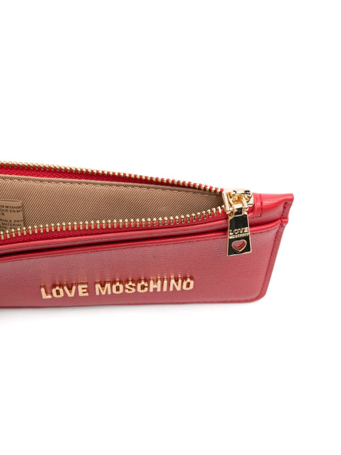 Love Moschino Zip Lettering Logo Donna Portafogli Rosso 3