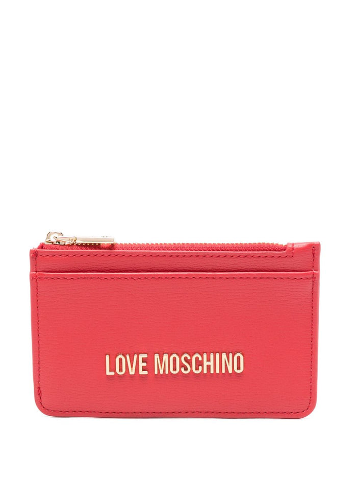 Love Moschino Zip Lettering Logo Donna Portafogli Rosso 1