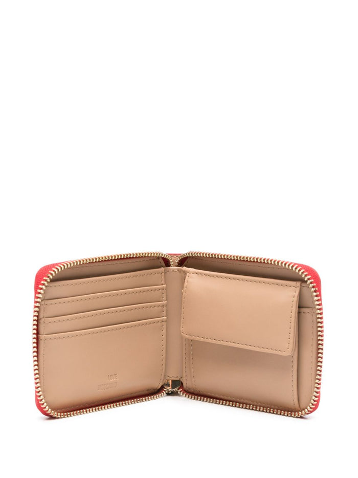 Love Moschino Donna Portafogli Rosso Placca Logo 3