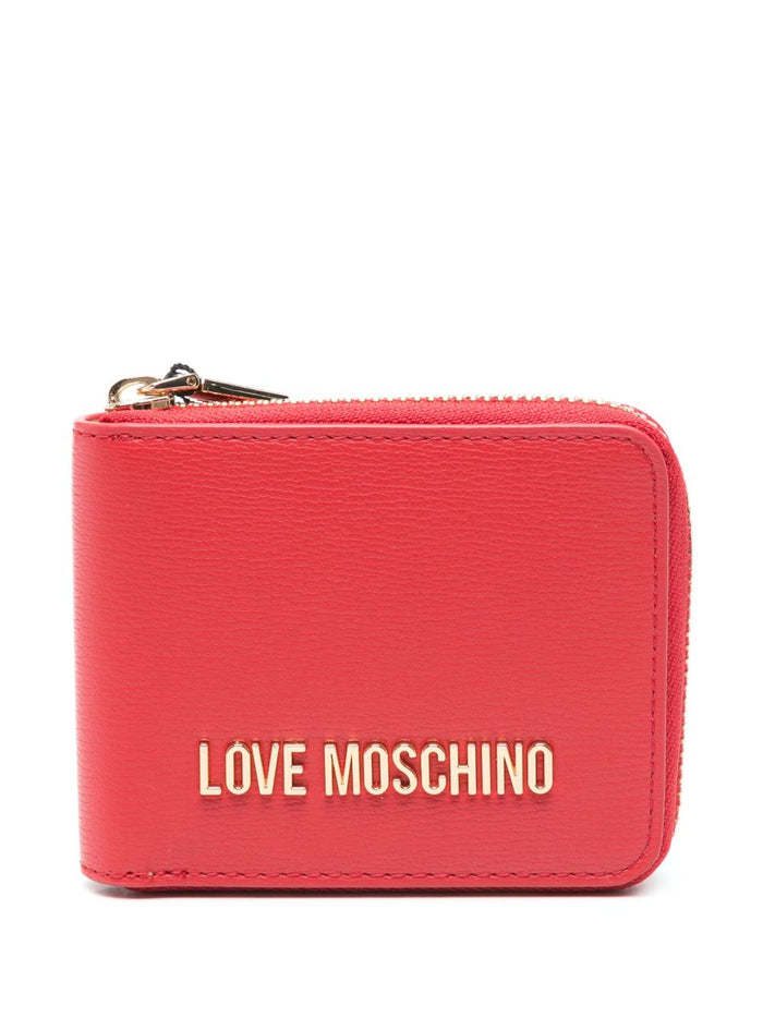 Love Moschino Donna Portafogli Rosso Placca Logo 1