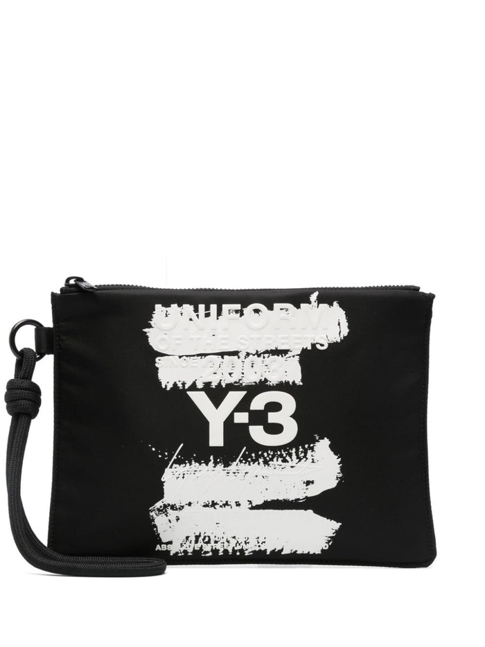 Y-3 Pochette Nero Uomo Effetto Pennellate 1