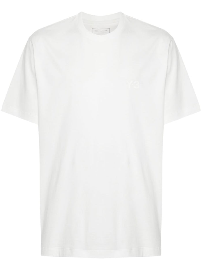 Y-3 T-shirt Bianco Uomo Stampa Logo in Tono 5