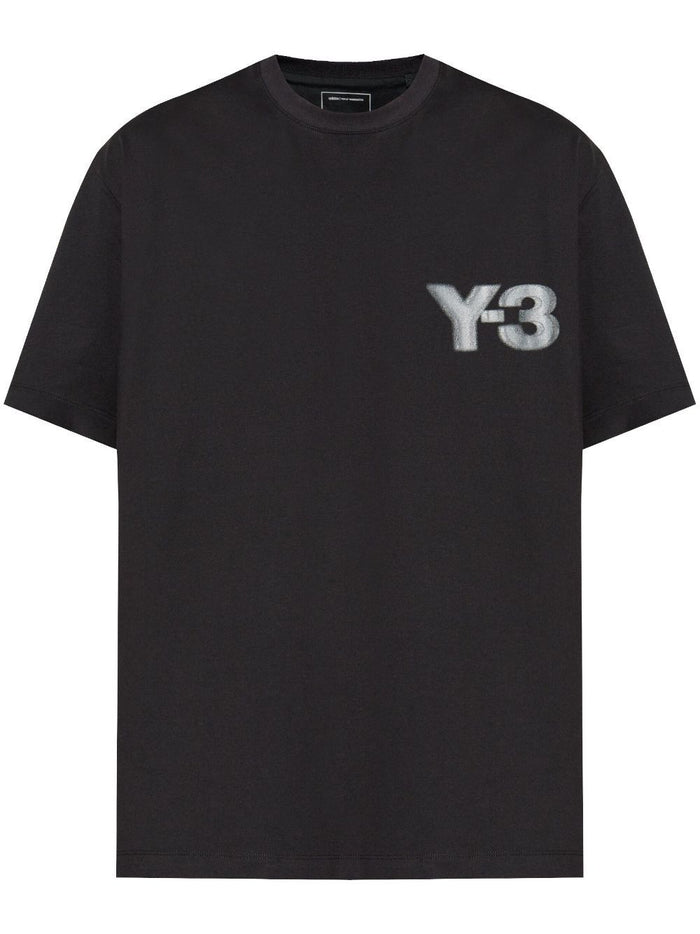 Y-3 T-shirt Nero Uomo Stampa Logo Sfumato 7