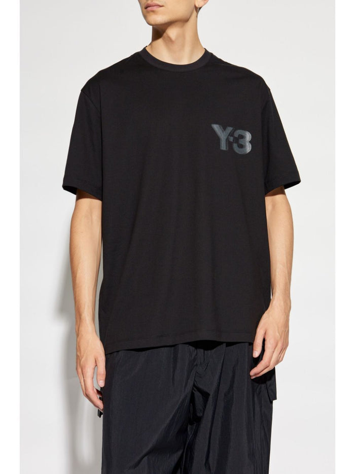 Y-3 T-shirt Nero Uomo Stampa Logo Sfumato 3