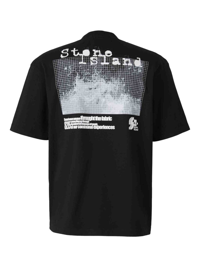 Stone Island Uomo T-shirt Nero Grafica Posteriore 2