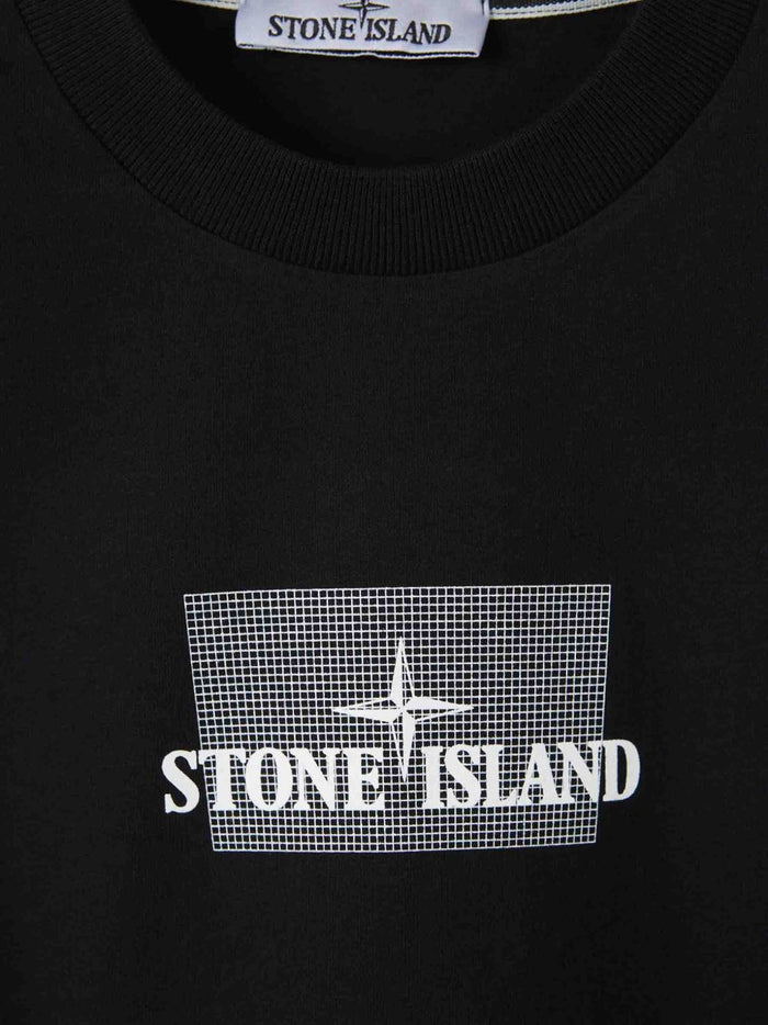 Stone Island Uomo T-shirt Nero Grafica Posteriore 3