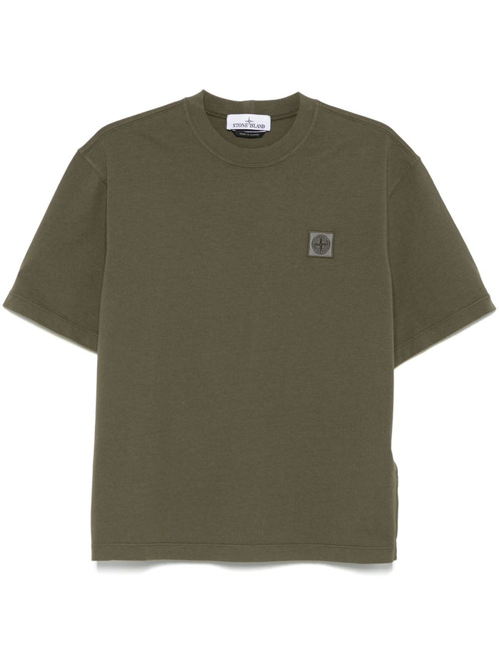 Stone Island Uomo T-shirt Verde Girocollo 4