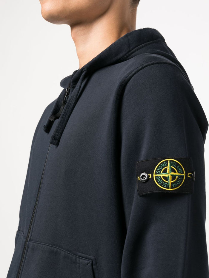 Stone Island Uomo Felpa Blu Cappuccio 4