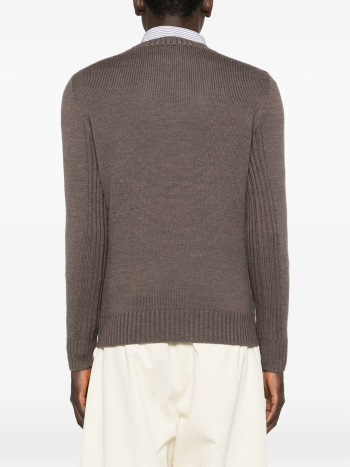 Kangra Maglia Marrone Uomo Girocollo 3